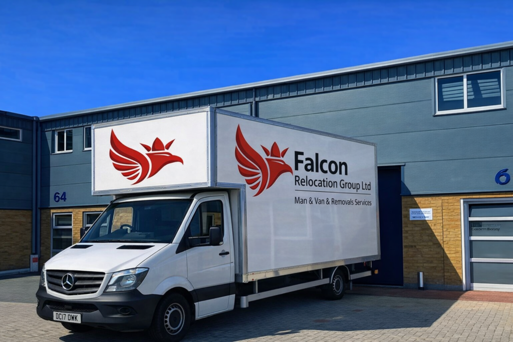 removals services Manchester team loading a removals van outside a home