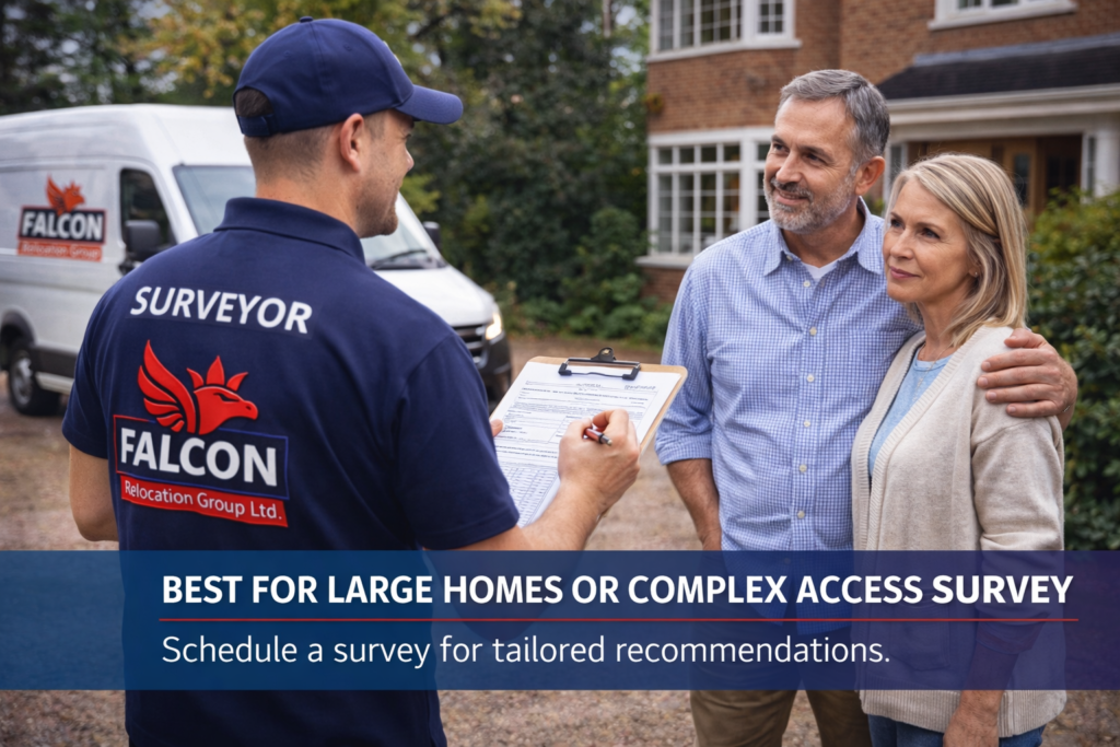 Falcon Relocation Group surveyor assessing a large home move for complex access in Manchester