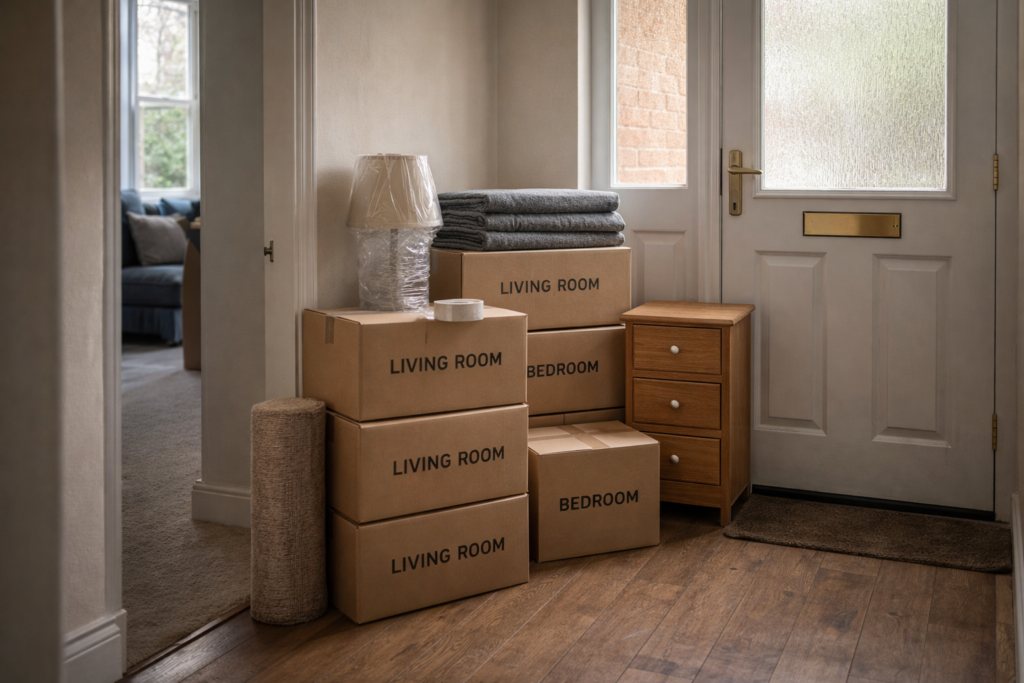 man and van Manchester preparation checklist with labelled boxes