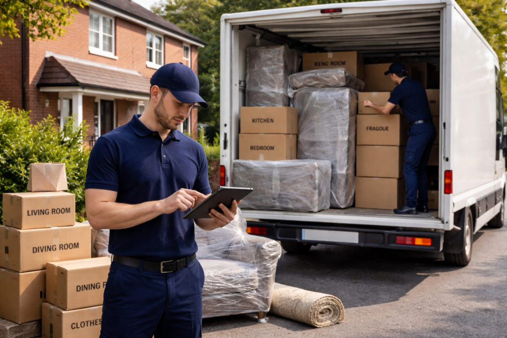 long distance removals from Manchester van loading for a city to city move